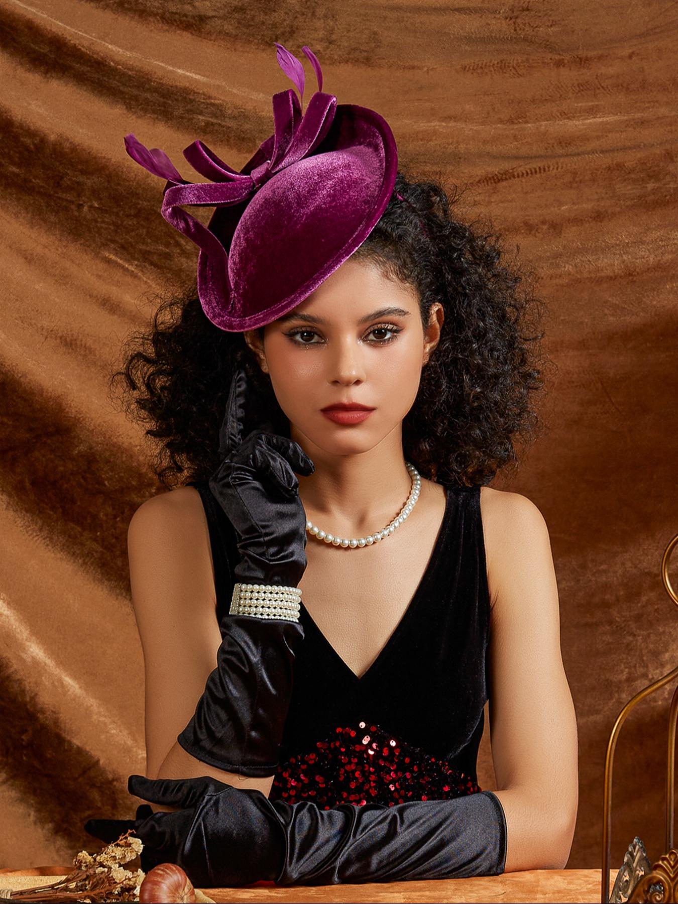 Pillbox Fascinator Hat Feather Derby Tea Party Headpiece 