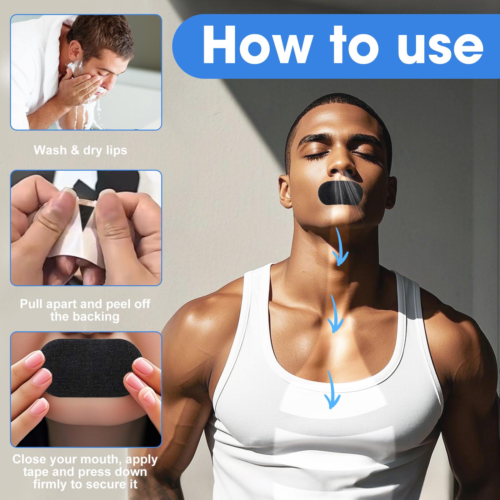 Mouth Tape Pack of 30/60/120 for 1/2/4 Month, Hypoallergenic Adhesive, Mild Tape, Sports Accessories, Black super breathable promotes restful Sleep