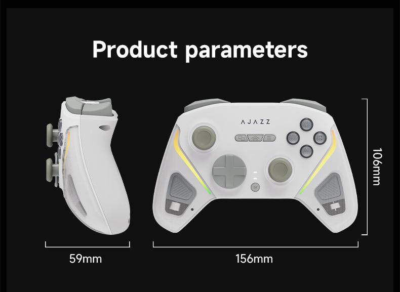 2026 GP100 Esports Controller AJAZZ Wireless Controller Gaming Controller Full Hall Linear Joystick Six Axis Sensory Hall Double Cut Trigger One Click Switching All Mechanical Buttons Delicate Vibration Macro Programming Key 1000 Hz Return Rate RGB