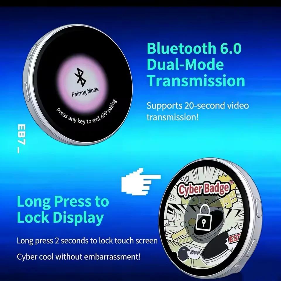 Anime E-Badge Display Pin Dynamic Electronic Smart Cyber Badge ...