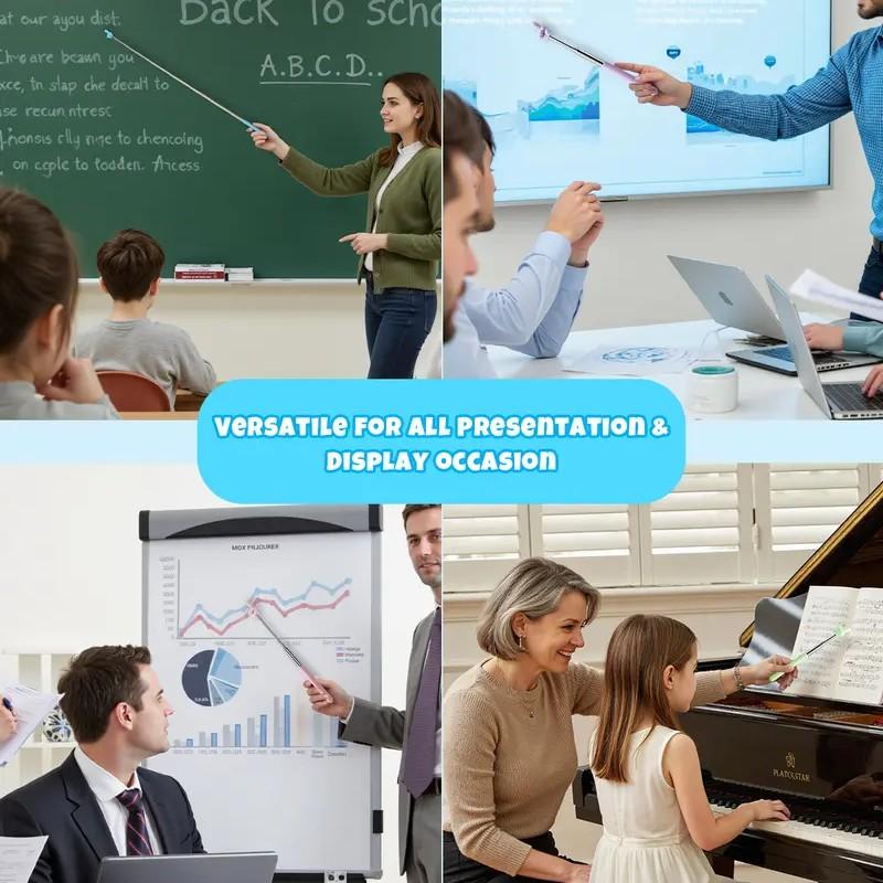 Classroom Extendable Pointer Stick, Classroom Supplies, Teacher Finger Tool, Colorful Demonstration Pointer Rod, Child and Adult Extensible Pointer