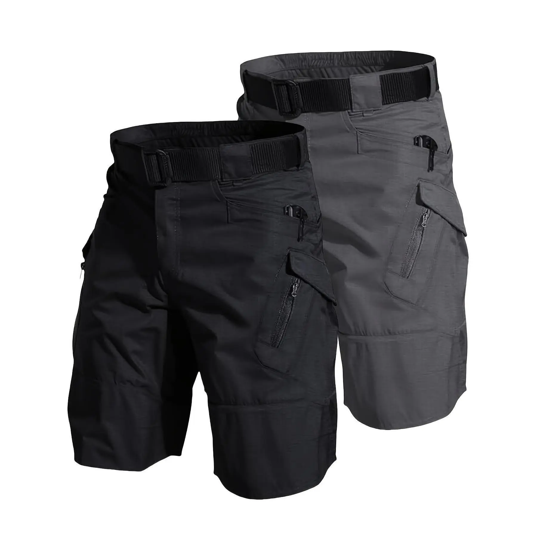 Men's Tactical Cargo Shorts - Waterproof, Lightweight, Quick Drying, Breathable, Multi-Pockets for Mountaineering and Outdoor Activities, Mountaineering Gear Comes with a belt (1 belt only)