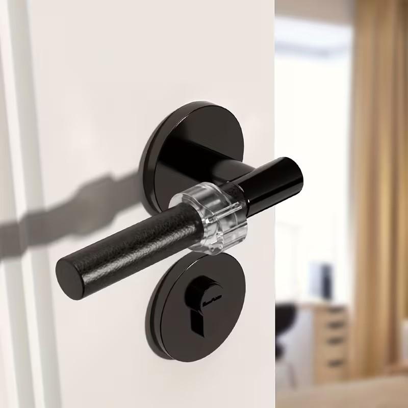 2 Pack Round Silent Door Stopper, Transparent Invisible Wall Mounted Door Handle Protector, Home Door Decor, Anti-Collision Door Guard