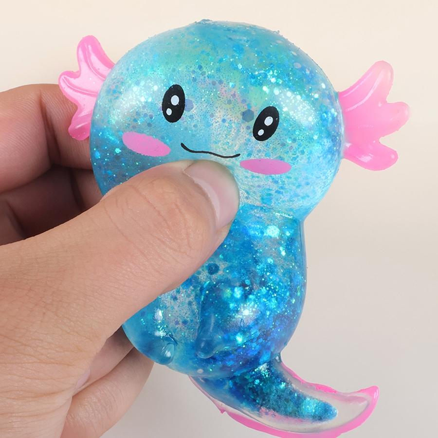 4counts Blue Maltose Squishy Toy Cute Mochi Anti Stress Fidget Toy Soft Simulated Bule Transparent Ball Quick-rebound Decompression Toy