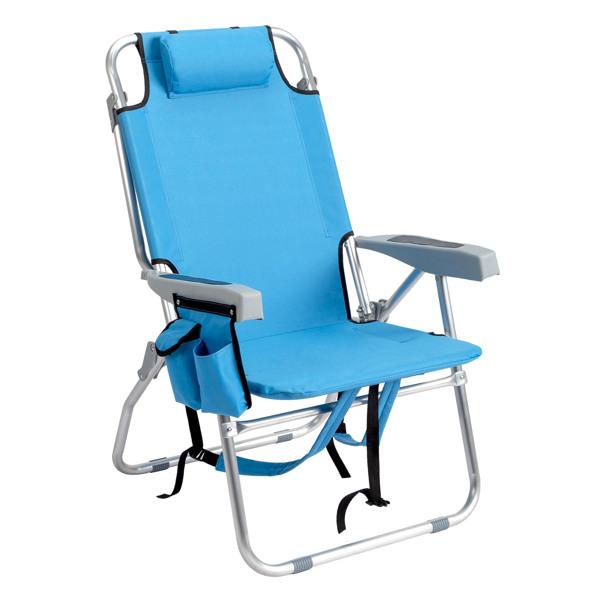 63*70*99cm Heightened Oxford Cloth Silver White Aluminum Tube Bearing 100kg Beach Chair Blue 63*70*99cm Heightened Oxford Cloth Silver White Aluminum Tube Bearing 100kg Beach Chair Blue