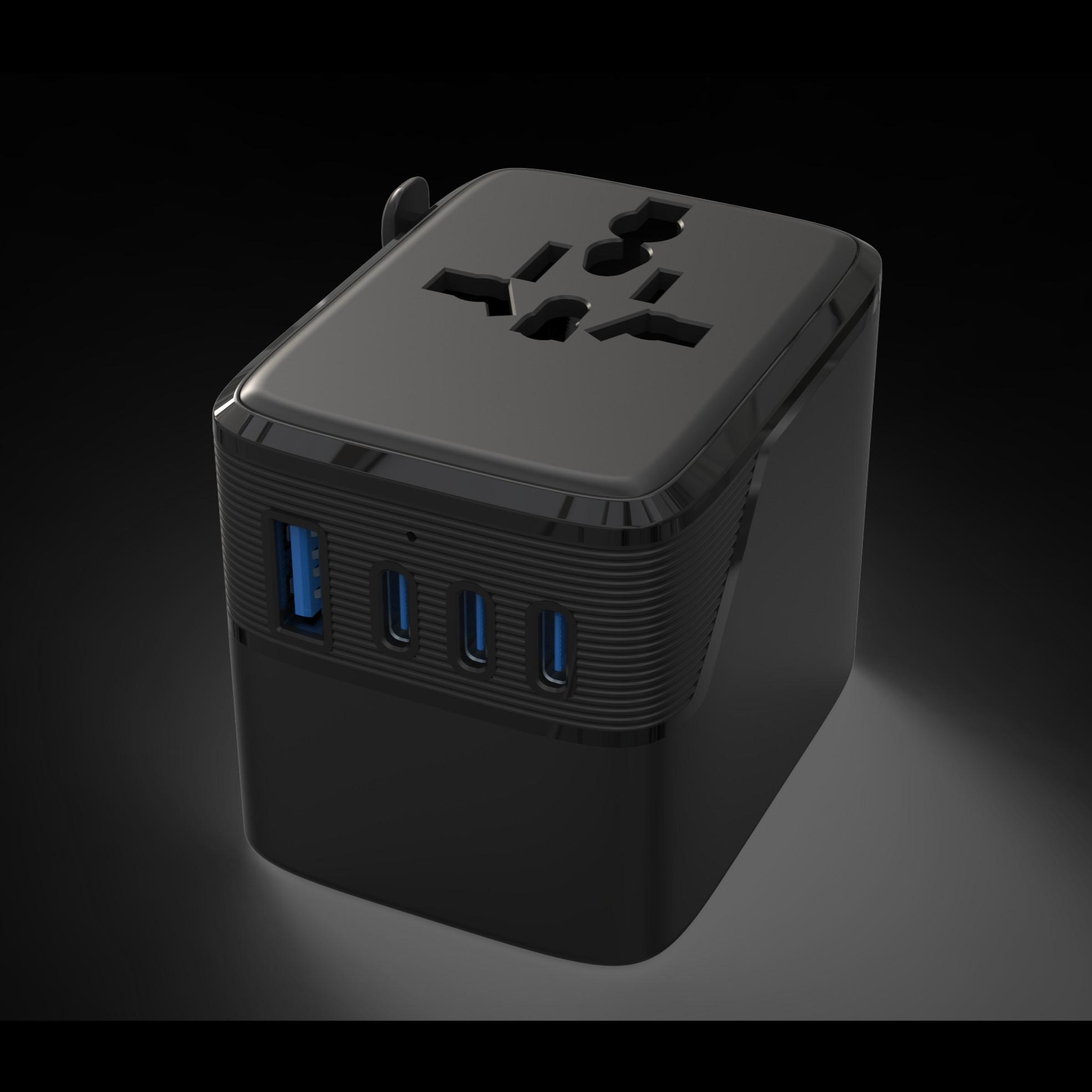 20w Global Travel Adapter Plug, 1a3c Multi-Port Fast Charging Universal Power Converter, Compatible with Uk Us Eu Au Sockets