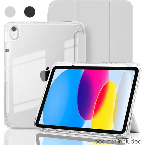 Case for iPad A16 11th Generation 11 Inch 2025, iPad 10th Generation 10.9 Inch 2022, Hybrid Protective Cover with Pencil Holder, Clear Transparent Back Shell Anti-Yellowing Case, Tablet Protective Cover, Tablet Covers, Tablet Casing, iPad Accessories