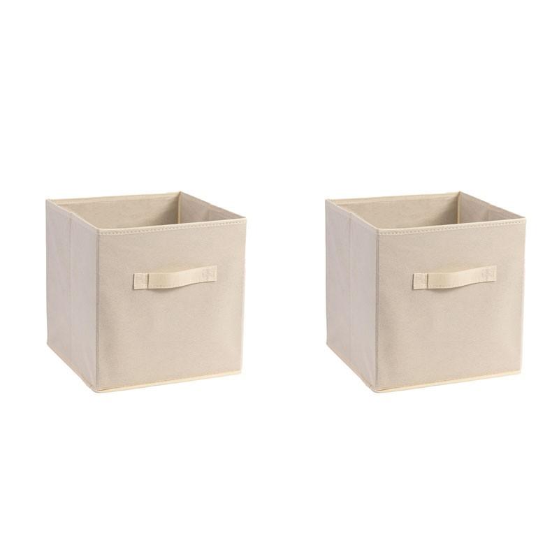 Basic Foldable Fabric Storage Cube Box with Handles, Durable, Size 10.5 X 10.5 X 11 Inches, Set of 6, Collapsible Storage Boxes