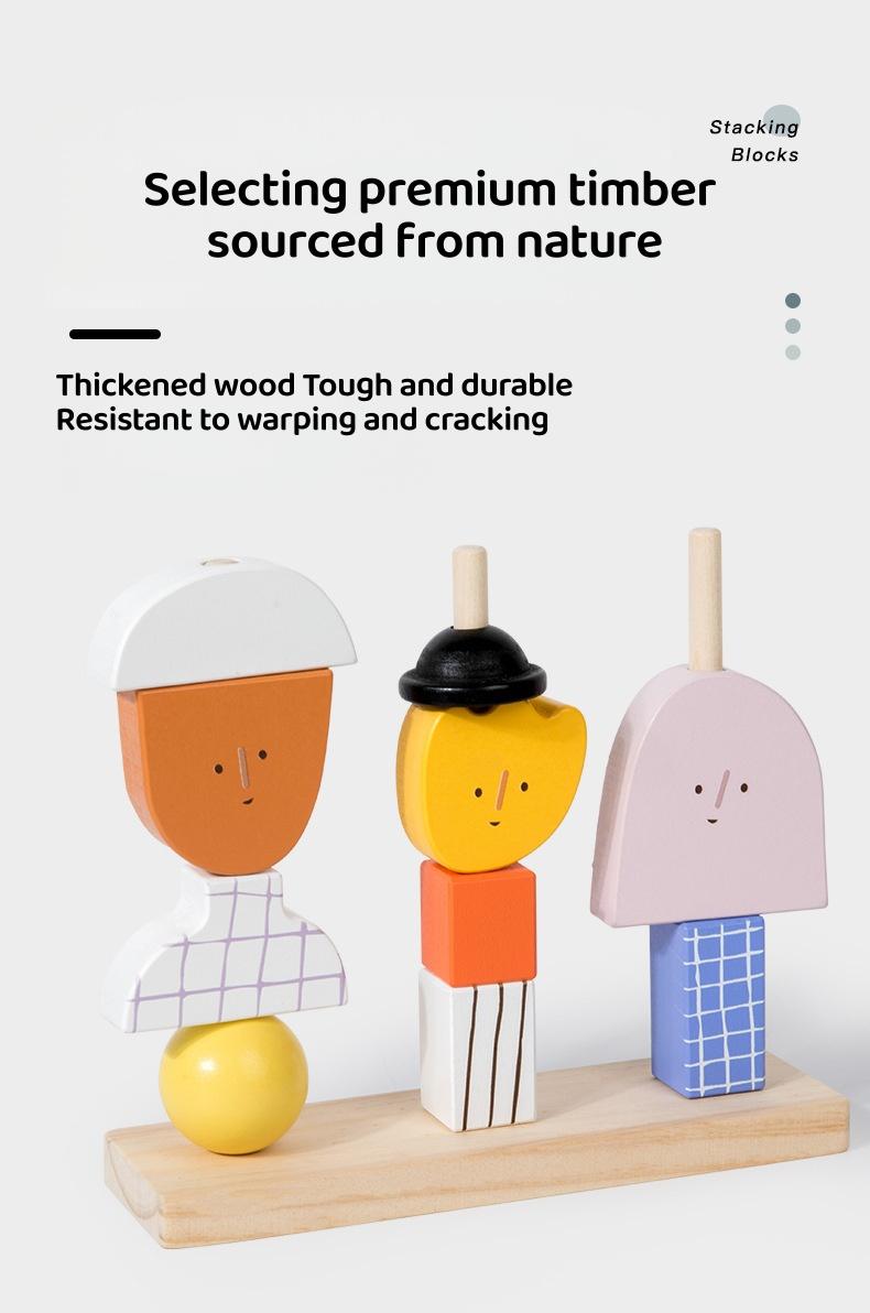 Creative Character Stackable Building Blocks Toy, Shape Assembly Artistic Training, Baby Art Enlightenment Super Fun