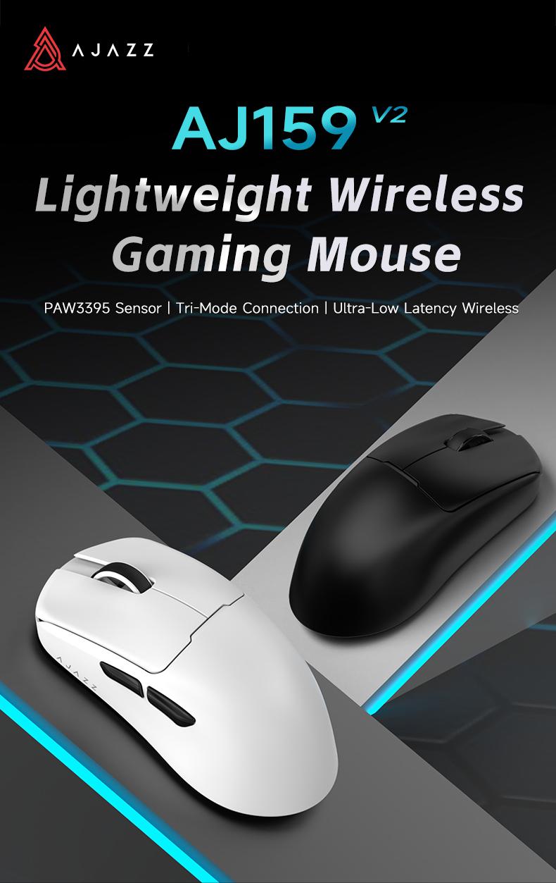 AJAZZ AJ159 V2 Wireless Game Mouse Second Battery Swap Instant Full Power Professional Competitive Drive Game PAW3395 Sensor the third mock examination Computer Office Mouse DPI32000 supports multiple systems for games and office Gaming Pc Accessories