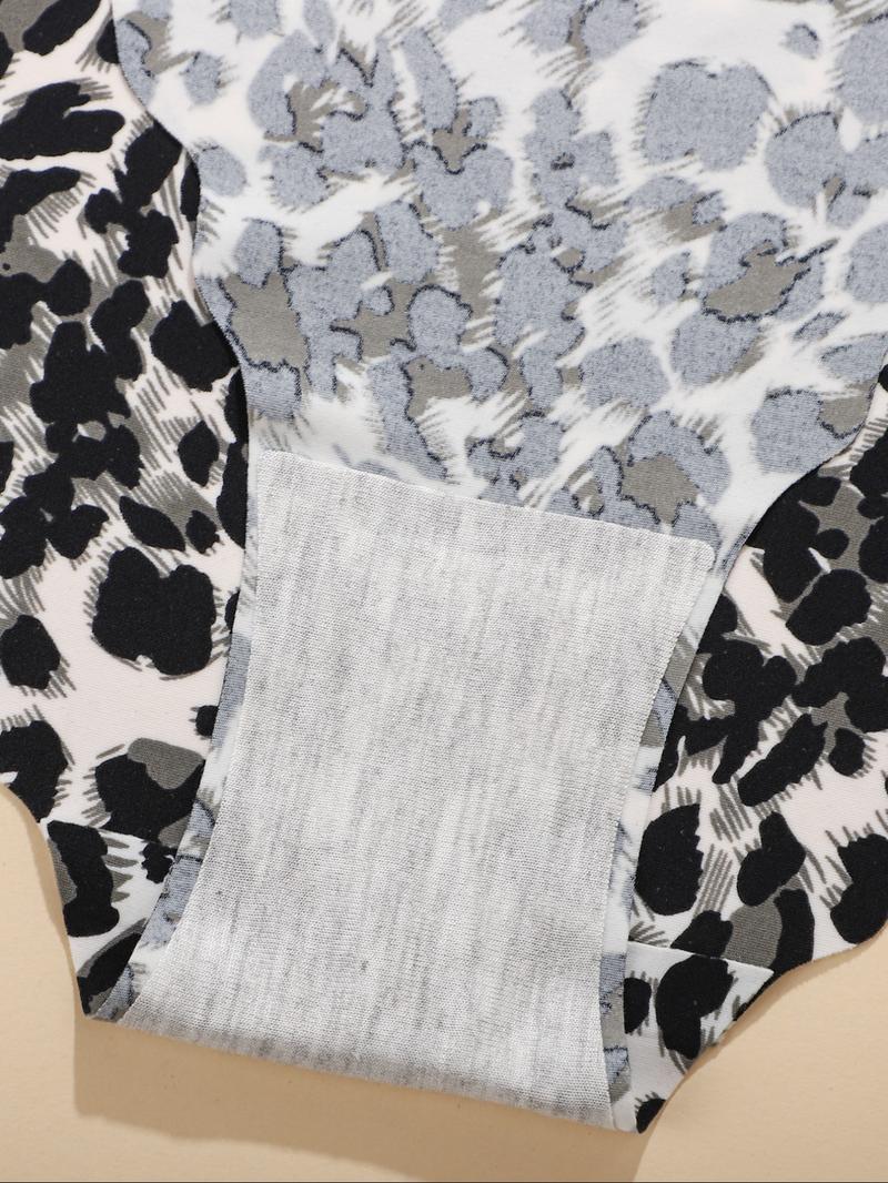 Women's & Leopard Print Underwear Set, Comfortable Seamless Design, Perfect for Yoga & Daily Wear, All Season Essentials