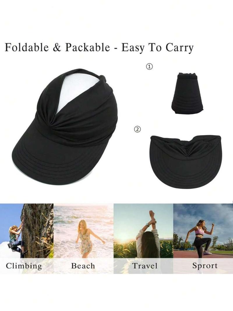 Women's Sun Protection Wide Brim Hat, Sunscreen Hat, Casual Outdoor Beach Sun Hat for Women & Girls, Fashion Accessories for Traveling & Beach Party