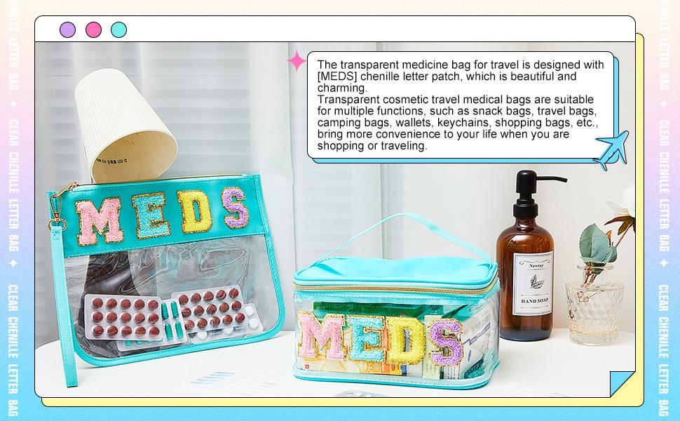 Letter Pattern Makeup Bag Large Capacity Waterproof Travel Toiletry Bag with Zipper Portable Travel Essentials for Women Medicine Bag for Travel Cosmetic Storage Bag Makeup Case Cosmetics Organizer for Back to School Girls