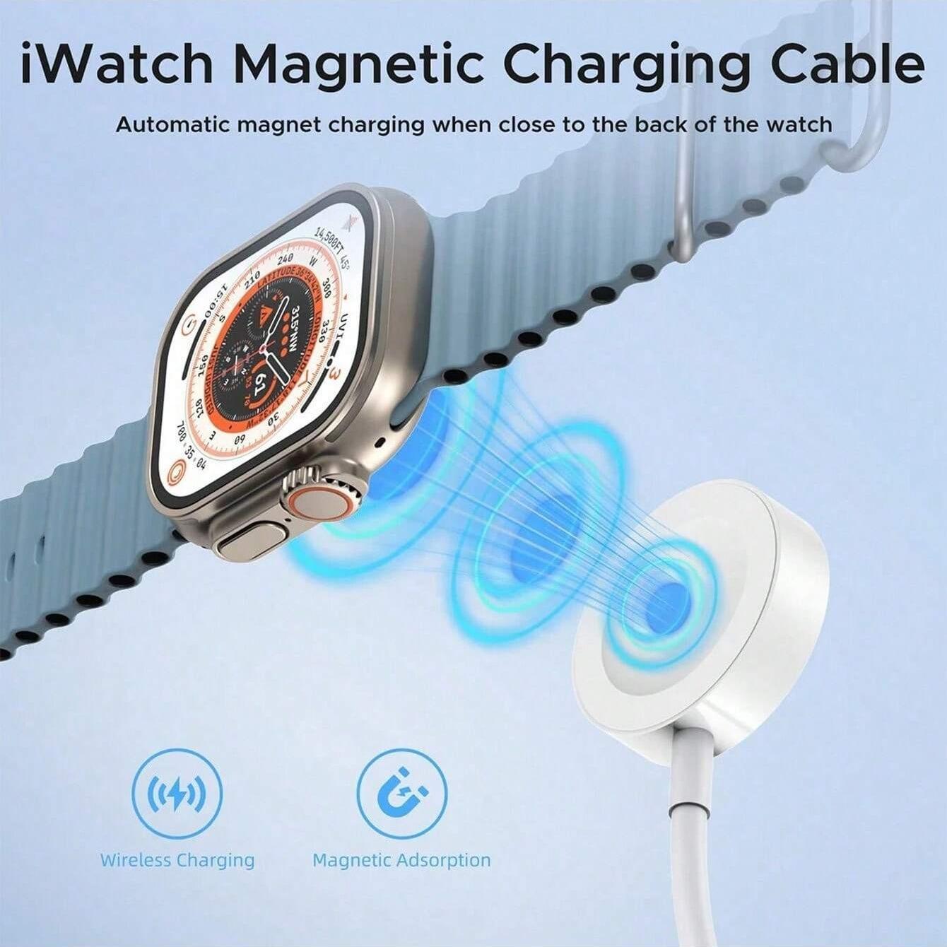 1 Piece Magnetic Wireless Charger, Portable Fast Charging Version with USB Interface, Compatible with Apple Watch Ultra/9/8/7/6/SE/SE2/5/4/3/2/1 Full Series