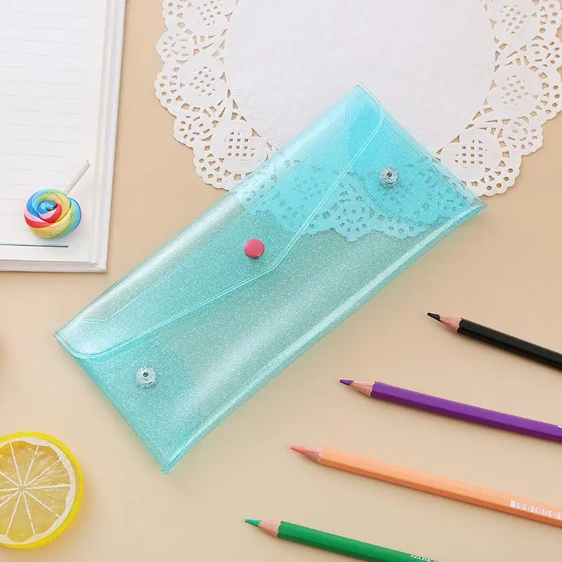Sparkling blue pencil case