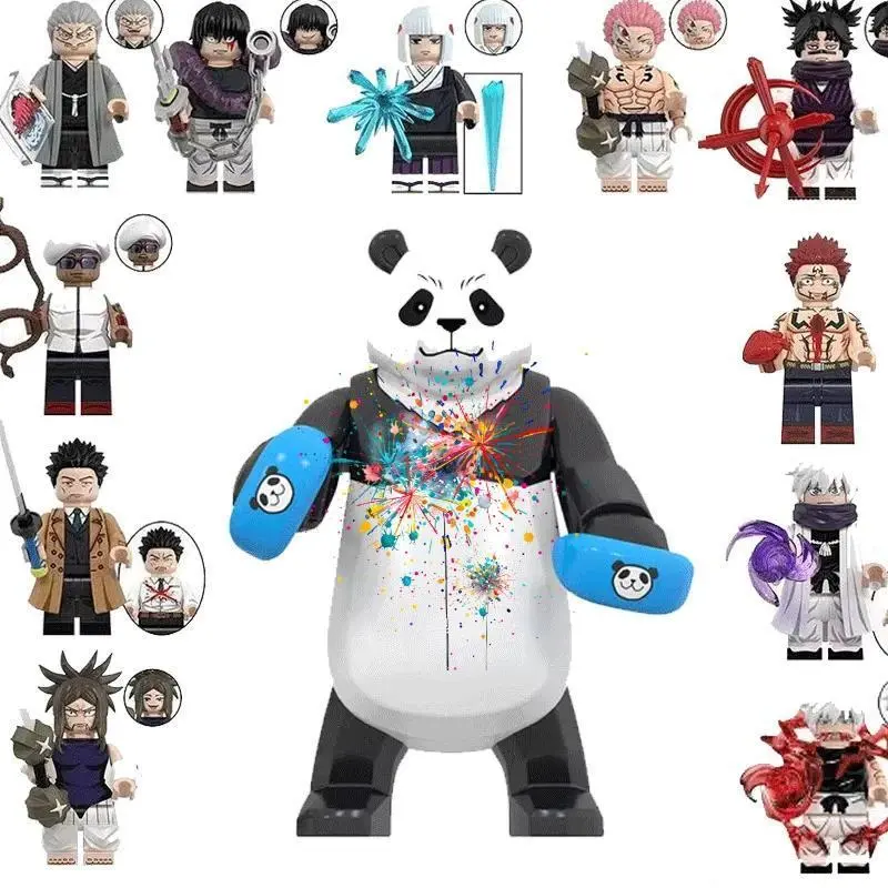 48pcs Jujutsu Kaisen Building Blocks Itadori Yuji Gojo Satoru Ryomen Mini Action Figure Accessories Christmas Gift for Kids