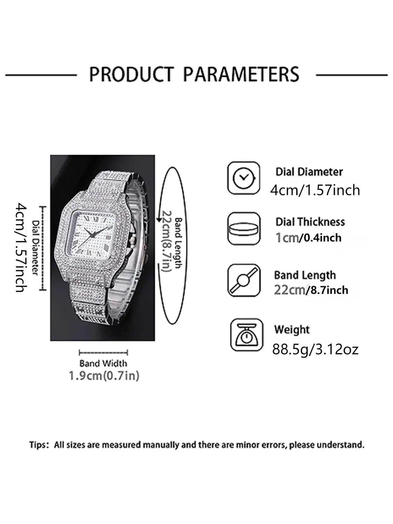 Men's Casual Fashion Quartz Watch, Elegant Square Dial Rhinestone Decorated Alloy Case Wristwatch, Classic Simple Fashion Street Style For All Seasons, Black Friday Deal Watch Suitable For Casual Business Wear, Birthday Christmas Gift Men's Casual Fashion Quartz Watch, Elegant Square Dial Rhinestone Decorated Alloy Case Wristwatch, Classic Simple Fashion Street Style For All Seasons, Black Friday Deal Watch Suitable For Casual Business Wear, Birthday Christmas Gift