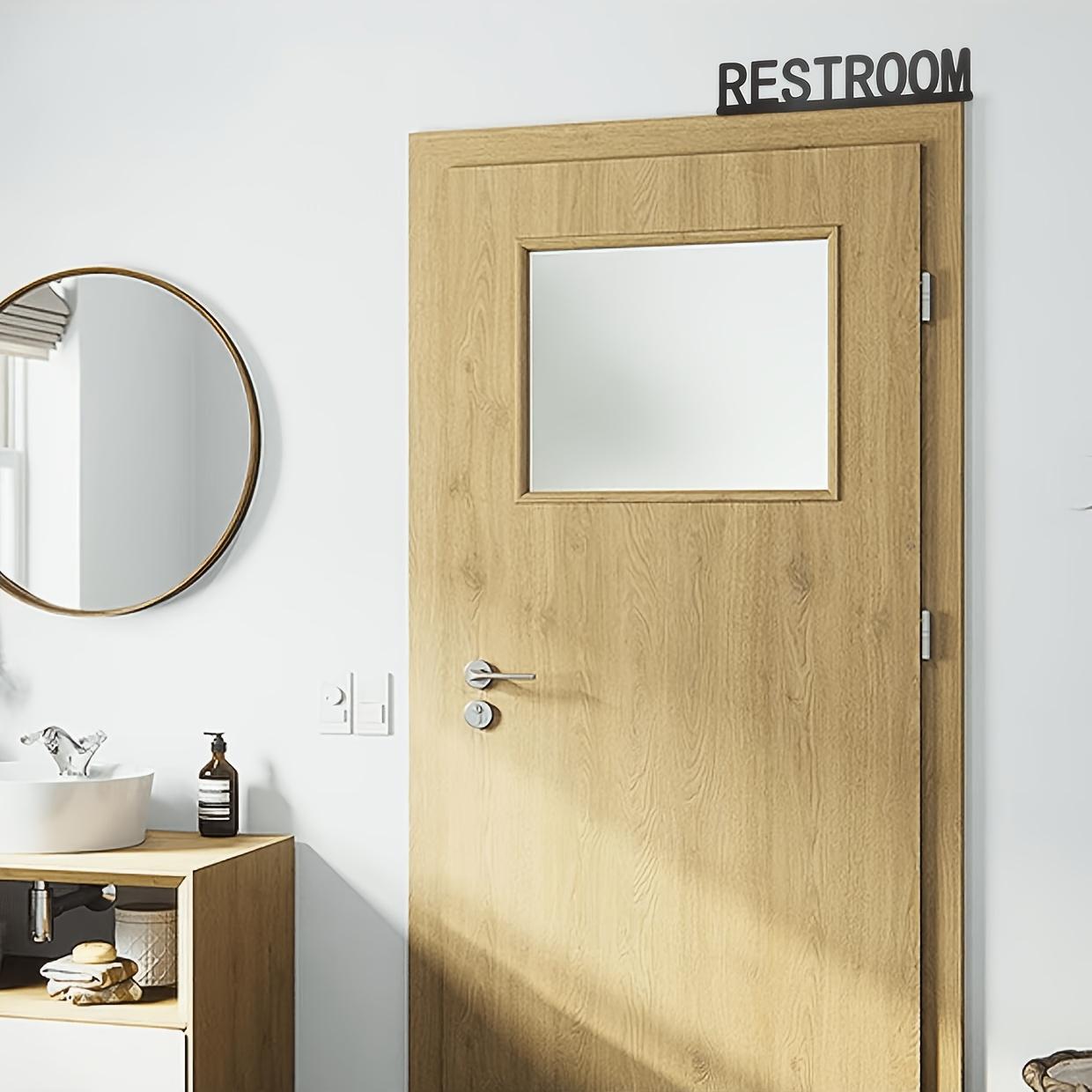 Classic Wooden Bathroom Sign, Irregular Shape Panel for Door and Wall Decor, Easy to Install, Home Decoration Accessory