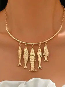 Fish Pendant Necklace, Minimalist Necklace, Fashionable Clavicle Chain, Women's Trendy Jewelry, Couple Gift, Summer Essential Accessory