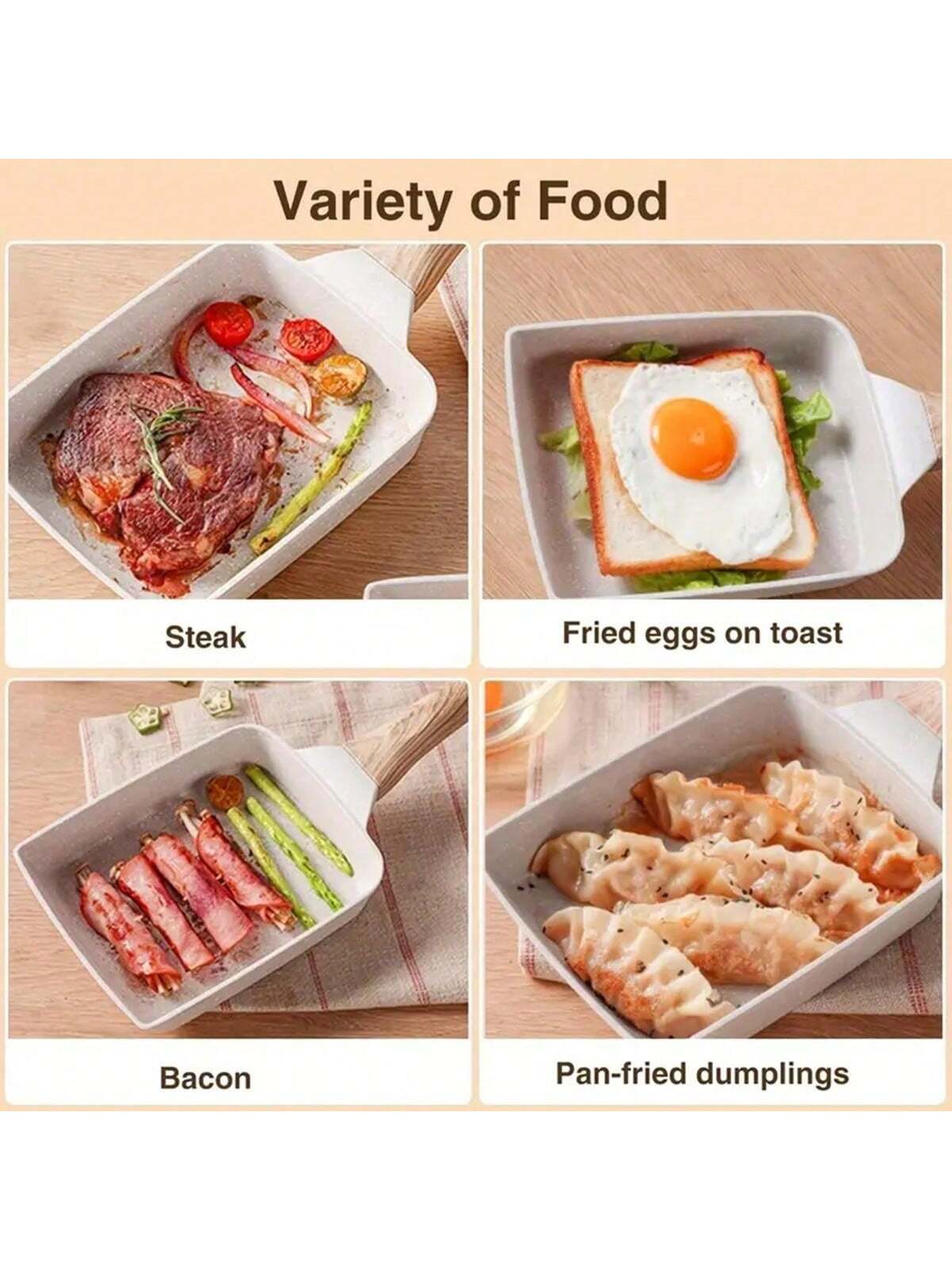 Non-Stick Egg Fry Pan, Frying Pan, Rectangular Grill Pan for Eggs, Durable Nonstick Cooking Utensil, Perfect for Home Kitchen Use