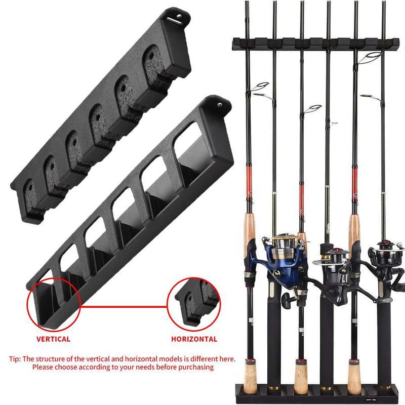 Wall Mounted Fishing Rod Holder, 6 Hole Fishing Rod Rack, Fishing Rod Display Rack, Fishing Accessories for Home and Office, Organiser