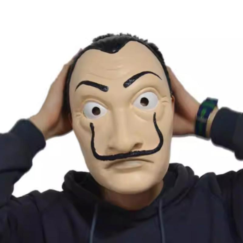 Classic Dalí Mustache Mask, Halloween Cosplay Full Headgear, Party Atmosphere, Family Edition, Perfect for Festive Events