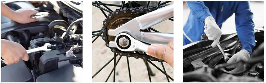 【GARVEE】 Ratcheting Wrench Set 20 PCS SAE 1/4"-3/4", Metric 6-19mm, Flex Head 72-Tooth, Chrome Vanadium Steel, Includes Storage Bag Hand Tools Metal Heavy Duty