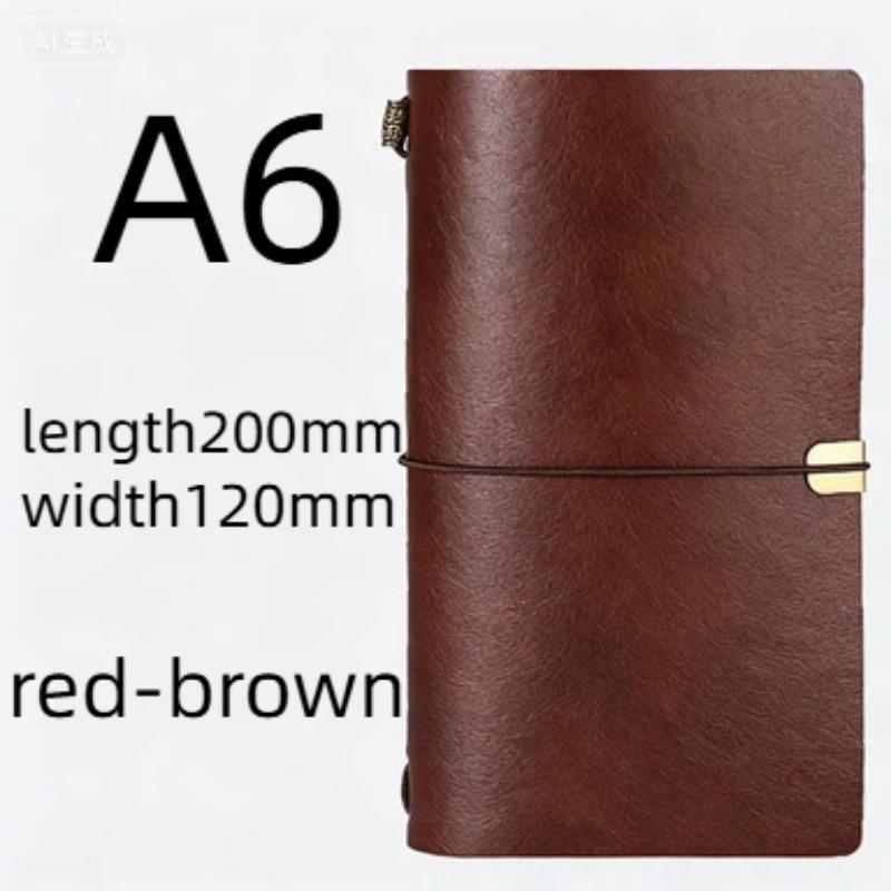 Creative A6 Bound Notebook with Kraft Paper Pages, Durable PVC Storage Bag, Ideal for Travel Diaries & School Supplies