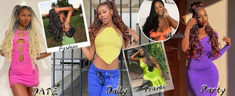 Synthetic French Curl Braiding Hair for Black Women 22Inch 8Packs Curly Braiding Hair for Box Braids 75g/Pack Bouncy French Curly Braiding Hair Extensions (22Inch,8 Packs,33#)