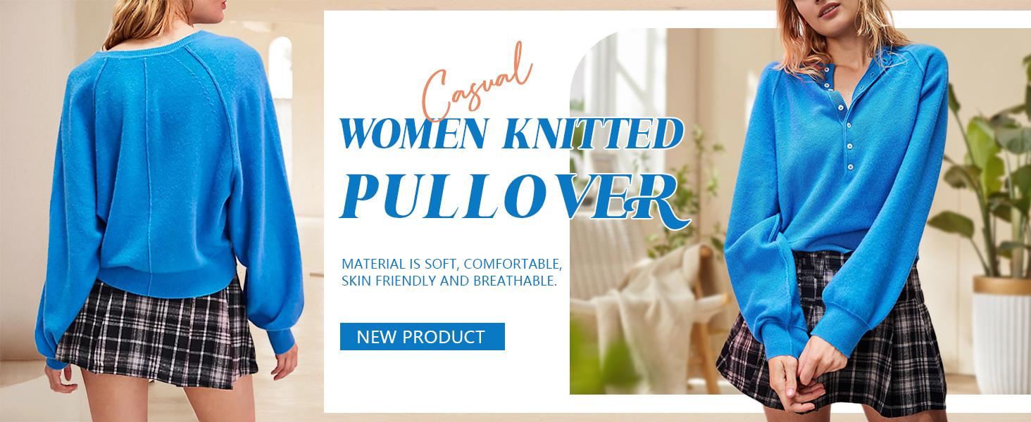 Fit and silhouette detail for Women's Fitted Knit Long-Sleeve Sweater