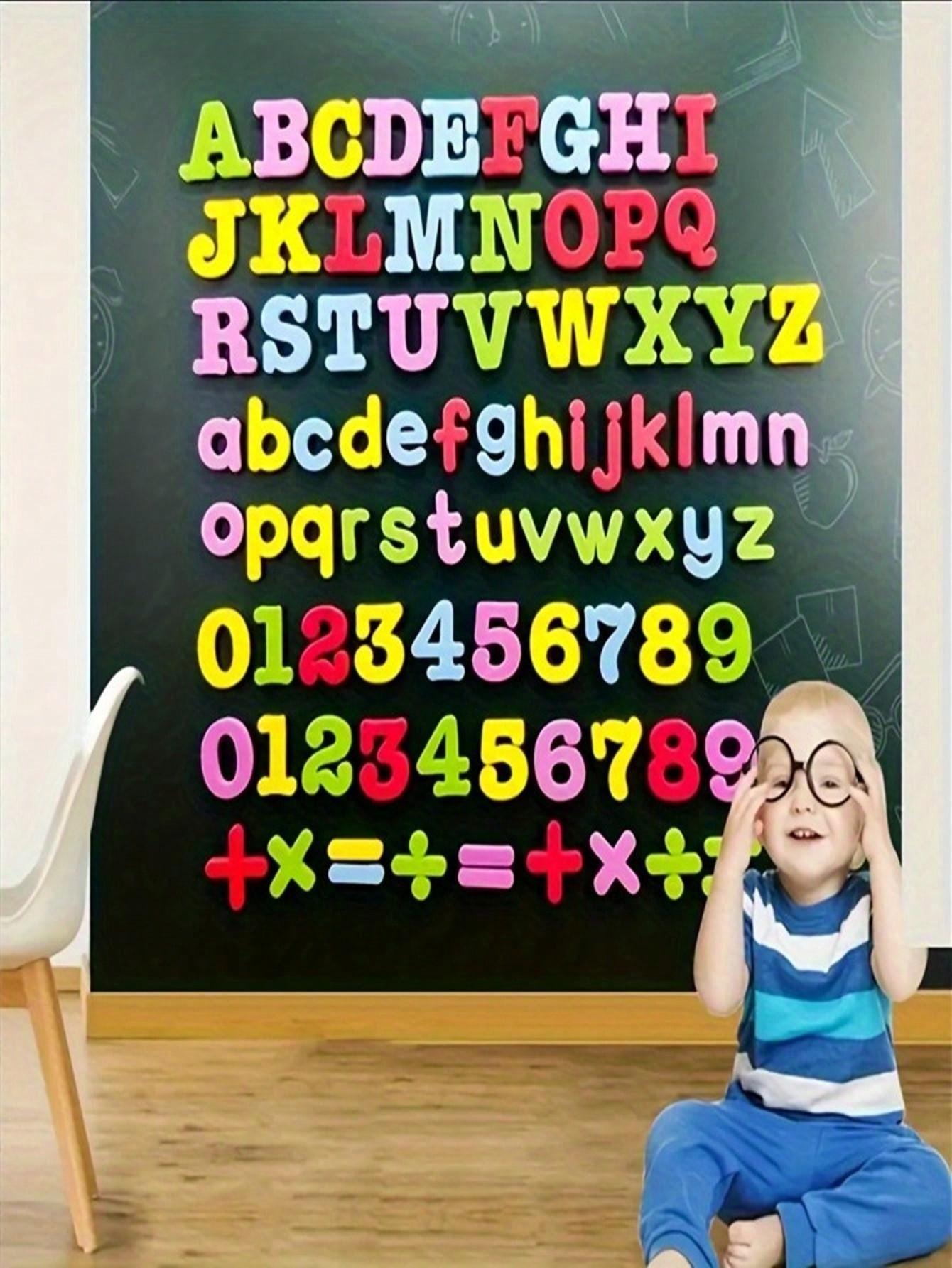 26 Pcs Kids Educational Magnetic Stickers, Uppercase Alphabet & Number Refrigerator Magnets Set, Preschool Teaching Aids, Perfect Holiday Presents for Christmas, Easter and Thanksgiving