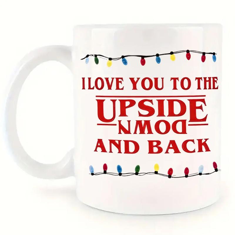 Fun Upside Down Coffee Mug, I Love You Reversed Ceramic Cup, Birthday Gift, Anniversary Present, 11oz/325ML