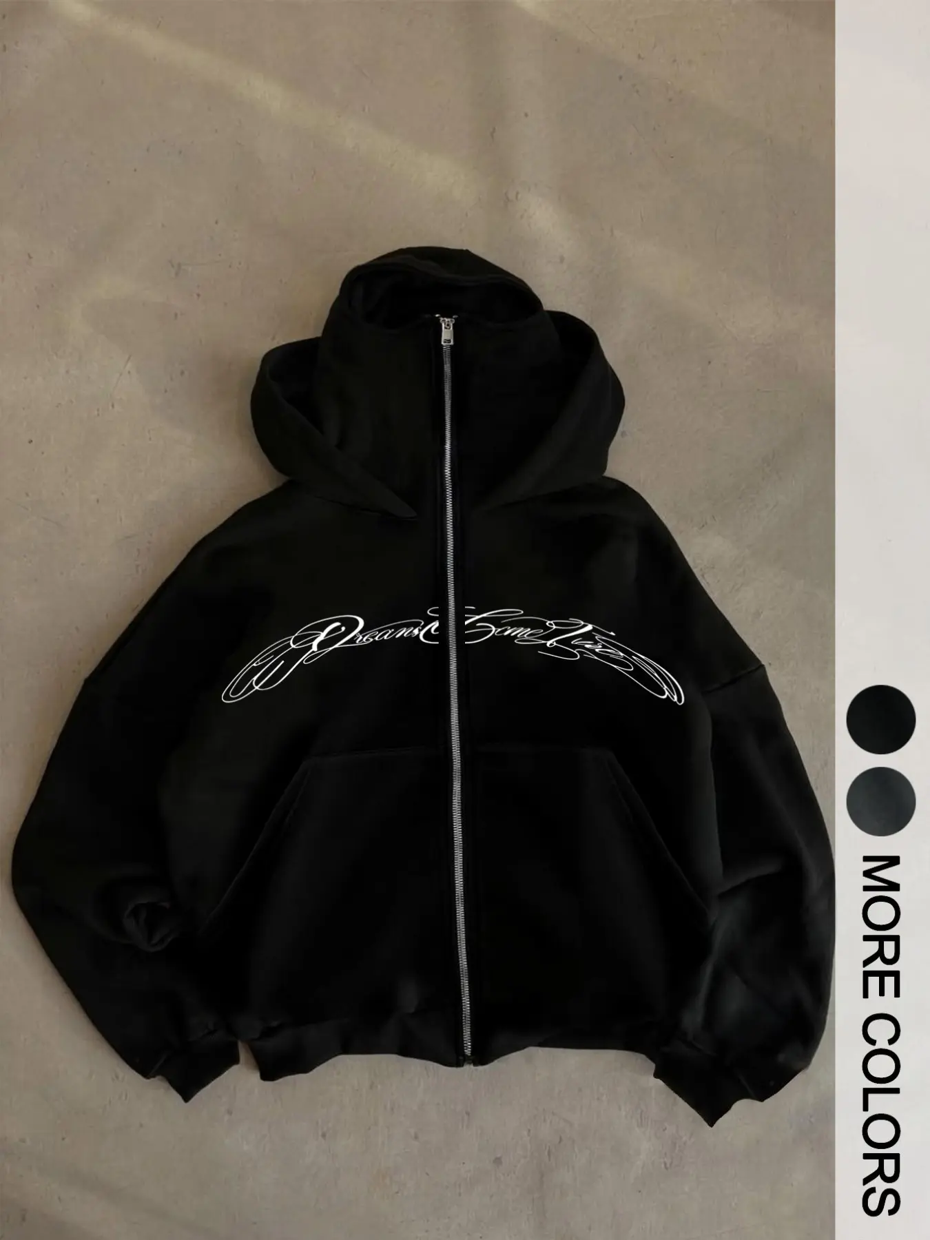 Men's Dual Hat Design Open Front Sweatshirt, Daily Windproof Versatile Pullover Hoodie, Loose-Fitting Long Sleeve Street Style