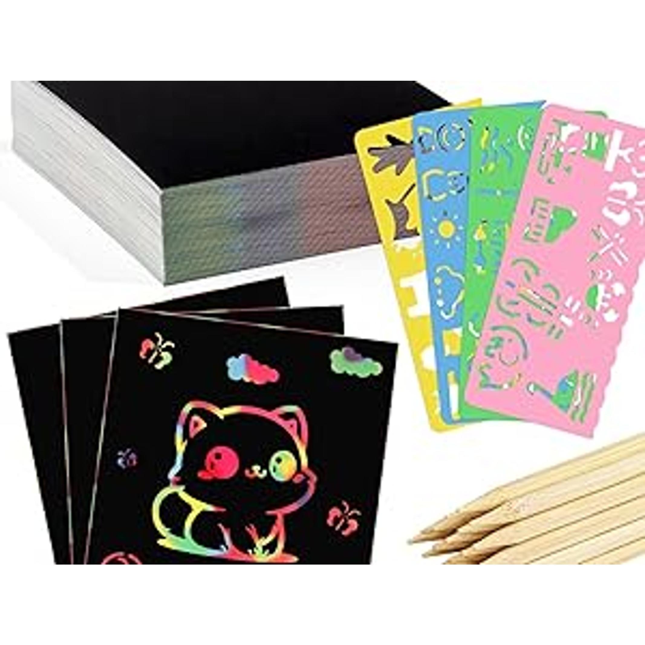 3 Packs Rainbow Scratch Art, Scratch Notebook Scratch Paper Art Gifts for Kids DIY Craft Birthday Party Games Classroom Easter Gifts for Kidsfidget toys