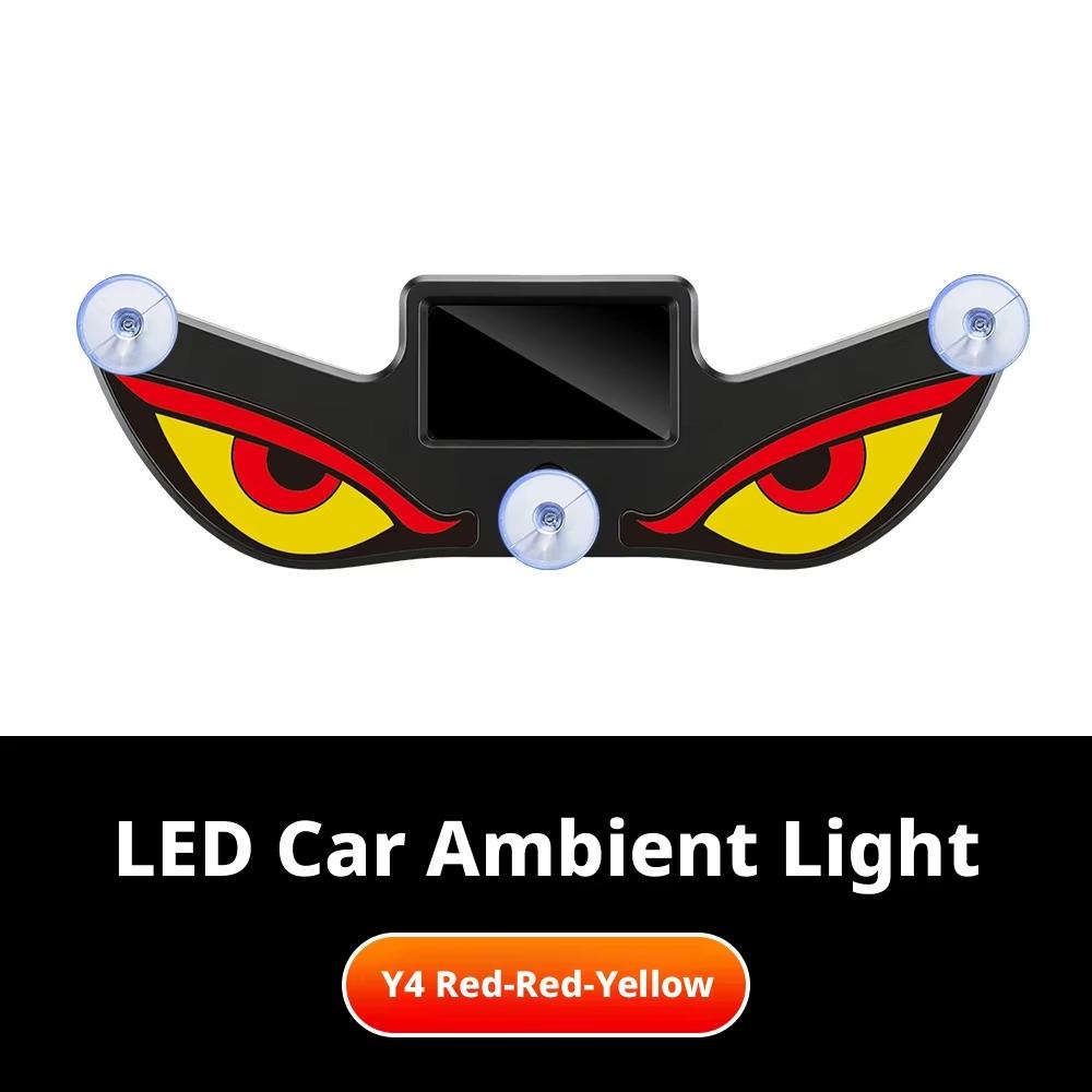 Car-mounted solar monster eye LED warning light triangle window wireless decoration rear window ambient light premium feel Car Interior Accessory