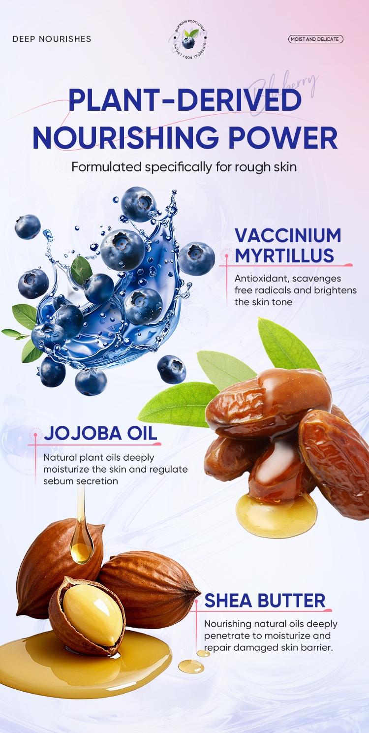 Blueberry Body Lotion 100g Moisturizing Deep Nourishing Brightening Scented Full-Body Skincare for Dry Skin