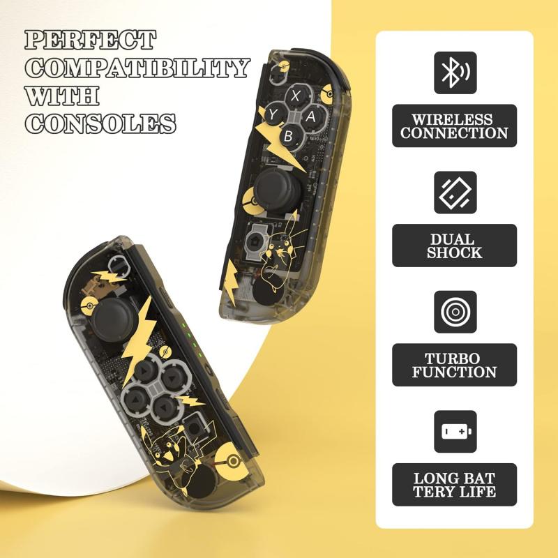 Wireless Gaming Controller for Nintendo Switch/lite/oled, DualVibration Function Replacement Parts, Wake-Up SwitchButton Design