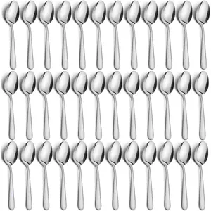 36-Piece Tea Spoons Set - 5.9" Stainless Steel Tea Spoon Silverware, Durable Small Spoons, Cost-effective Teaspoon Set of 36 for Home Kitchen Restaurant - Mirror Polished, Dishwasher Safe