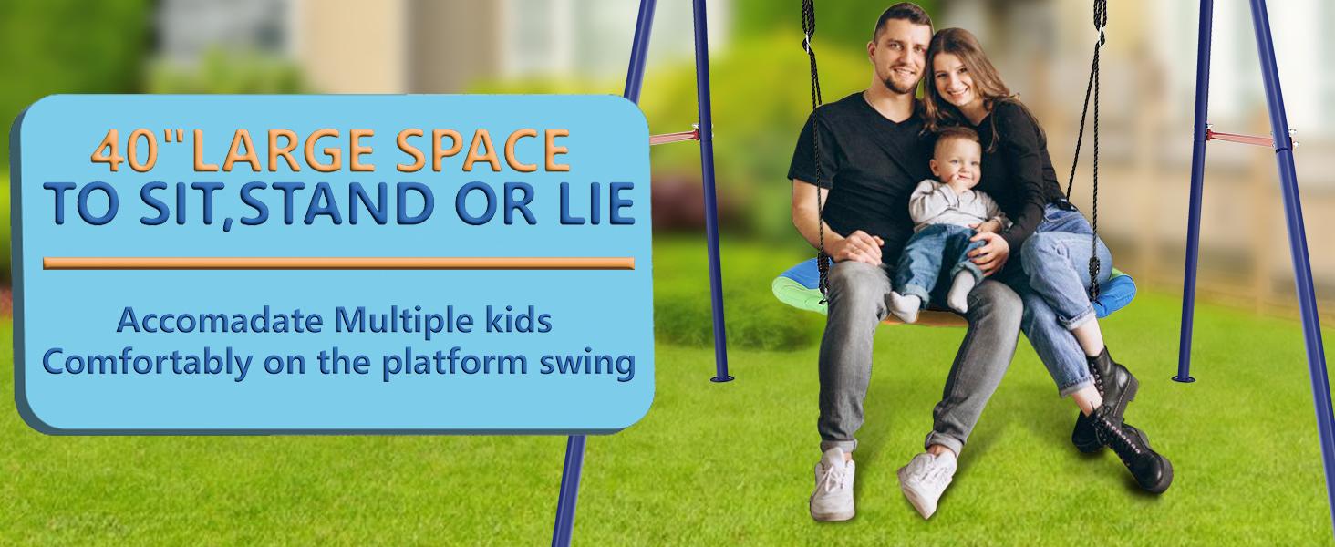 900 lb 60 in. (approx. 317.5 kg) Large Platform Swing for Kids and Adults,Rectangular Outdoor Tree Swing with 2 Hanging Straps set fun Durable Playground Set kids outdoor play