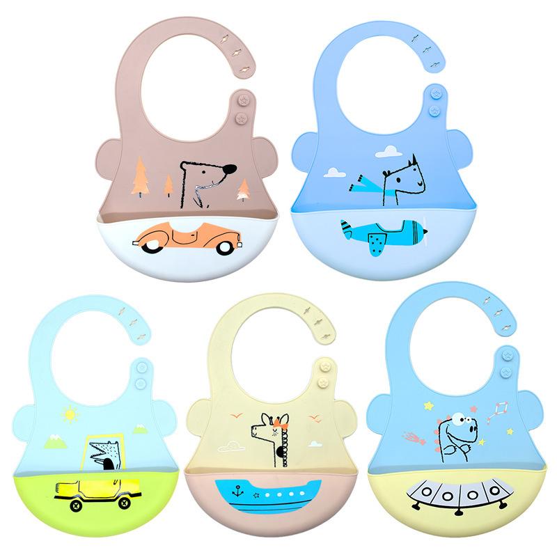 New silicone bib baby eating rice pocket baby products soft anti-fouling baby saliva towel