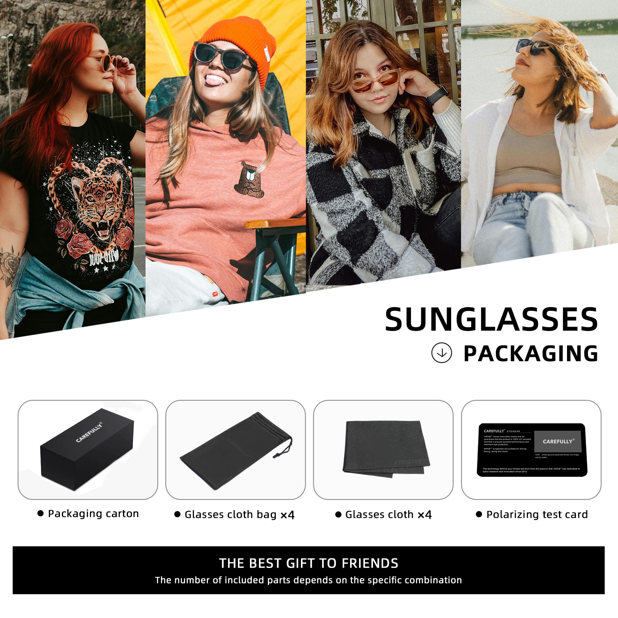 Carefully 4 pairs Classic Polarized Sunglasses for Women and Men Ultralight Sun Glasses with UV Protection 759-4 Trendy Beach Eyewear Carefully 4 pairs Classic Polarized Sunglasses for Women and Men Ultralight Sun Glasses with UV Protection 759-4 Trendy Beach Eyewear