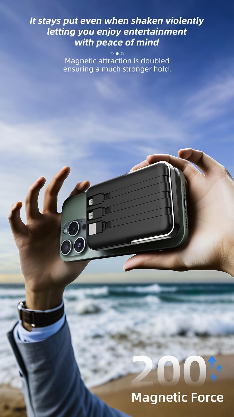 10000mAh Mobile Power Bank, Super Fast Charge, Magnetic Wireless Charging Bank, Portable Mobile Phone Charger For IPhone15pro/ 14max/ 13/ 12/ (USB, Type-c), Outdoor Emergency Power Backup Battery Pack for Heated Jacket Vest Pant 10000mAh Mobile Power Bank, Super Fast Charge, Magnetic Wireless Charging Bank, Portable Mobile Phone Charger For IPhone15pro/ 14max/ 13/ 12/ (USB, Type-c), Outdoor Emergency Power Backup Battery Pack for Heated Jacket Vest Pant