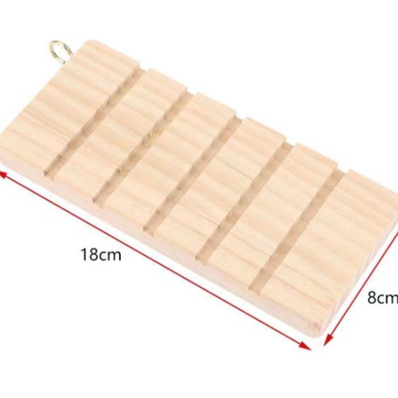 1 Set L-Shaped Solid Wood Hamters Two-Tier Platform Table with Ladder, Hamster Toys Bite-Resistant Stable Pet Hideout, Climbing Furniture for Small Pets, All Seasons Use