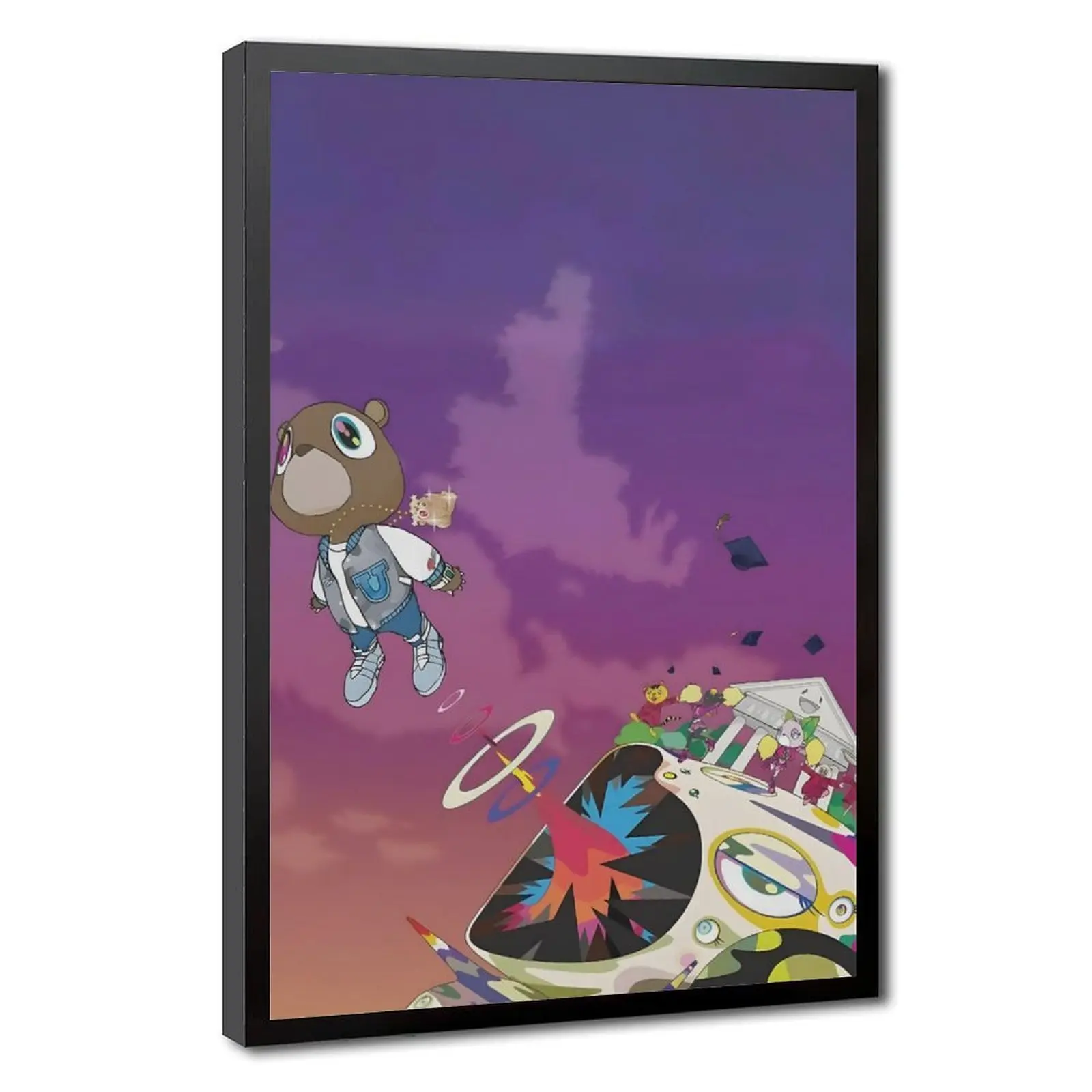 Framed Rapper Graduation Canvas Poster Set, Modern Home Decoration for Room, Frameless Option Available, Music-Themed Wall Art Gift (Home Supplies)