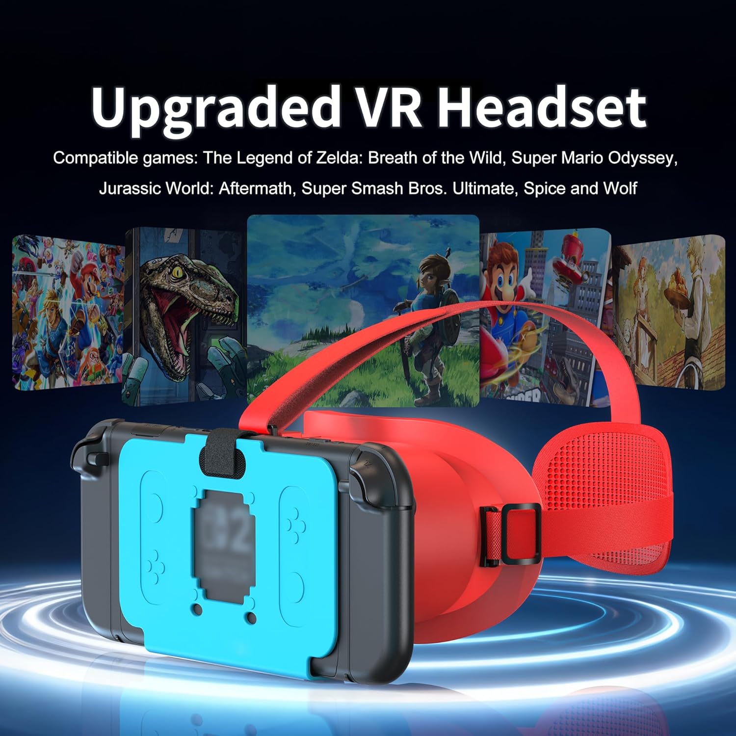 VR Headset for   2 (2025),  2  Reality VR Glasses with Adjustable  Lenses and Comfortable  Strap,  Goggles for  2 Accessories (White & Blue)