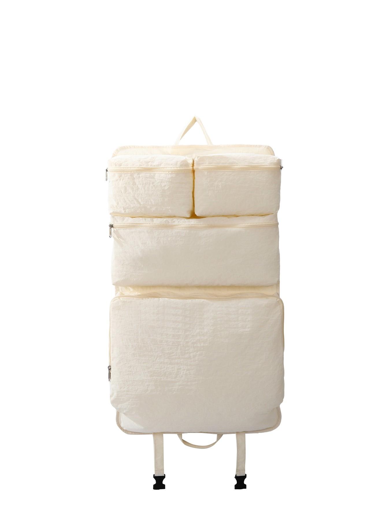 1pc  Solid color layered travel storage bag with multiple compartments, classified storage, zipper closure, lightweight material, luggage expansion tool suitable for business trips, clothing organization, super worry free storage bag