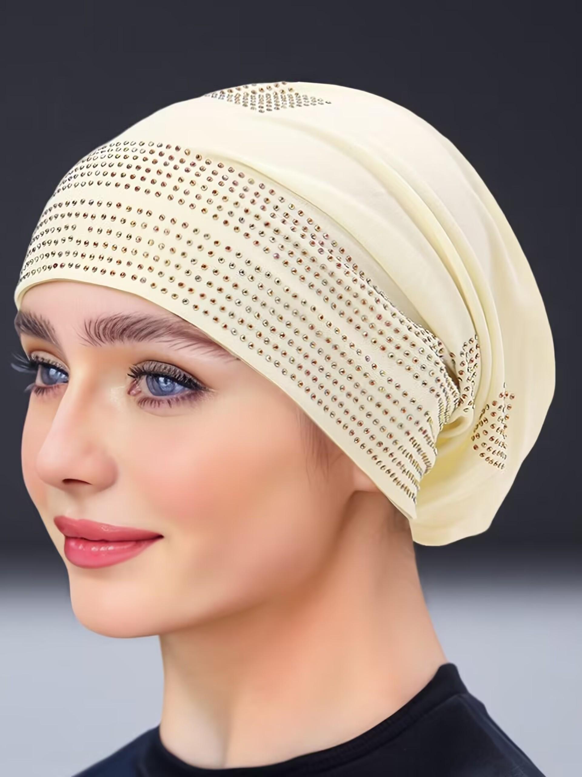 Women's Solid Color Hijab Balaclava, Breathable & Comfortable, Loose-Fit Turban Cap, Ideal for Sports, Yoga, Fitness, Fashion