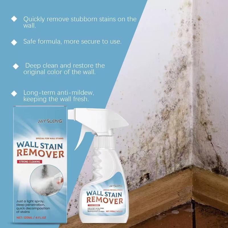 Jaysuing Wall Stain Remover, Stain Treater Spray, Water Marks Cleaner for Bathroom & Kitchen Walls, Effective Mold Cleaning Solution for Home Use, Cleaner Liquid
