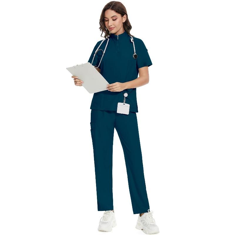 Comfortable leisure care center daily practical work clothes set Female Doctors' and Nurses' Work Uniforms Hospital Uniforms Nurses' Pet Grooming Work Uniforms