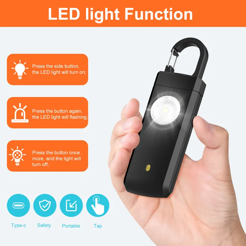 The Original Personal Safety Alarm for Women by Women-Portable Loud Siren, Alarm Horn, Strobe Light, Spotlight Siren Alarm and Key Chain in a Variety of Colors
